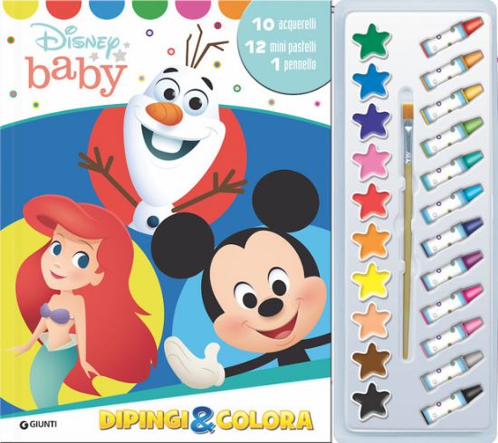 Immagine di DISNEY BABY. DIPINGI & COLORA. CON 12 PASTELLI A CERA, 10 ACQUERELLI E 1 PENNELLO