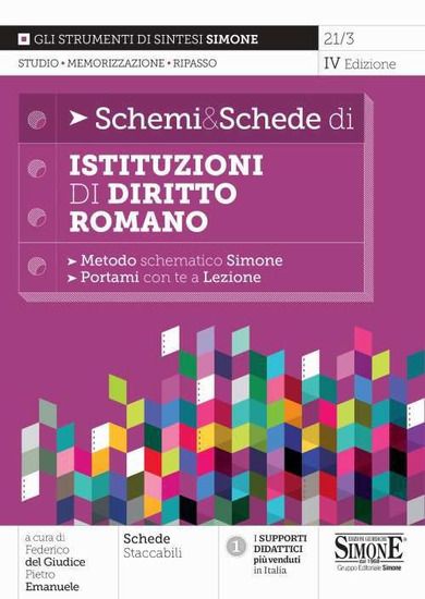 Immagine di SCHEMI & SCHEDE DI ISTITUZIONI DI DIRITTO ROMANO. METODO SCHEMATICO SIMONE