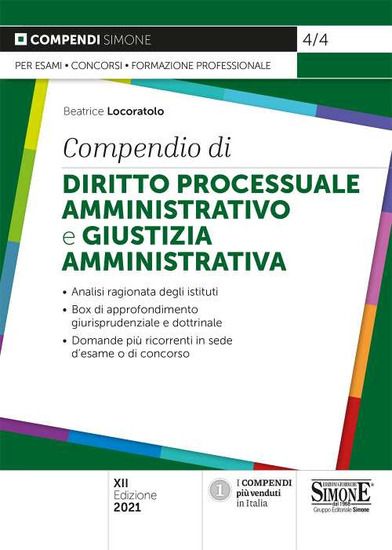 Immagine di COMPENDIO DI DIRITTO PROCESSUALE AMMINISTRATIVO E GIUSTIZIA AMMINISTRATIVA. 2021