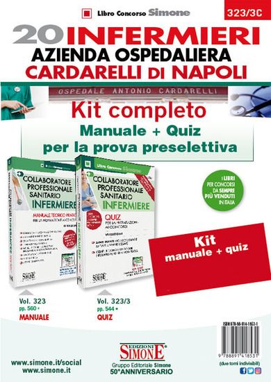 Immagine di 20 INFERMIERI AZIENDA OSPEDALIERA CARDARELLI DI NAPOLI. KIT COMPLETO. MANUALE + QUIZ PER LA PROV...