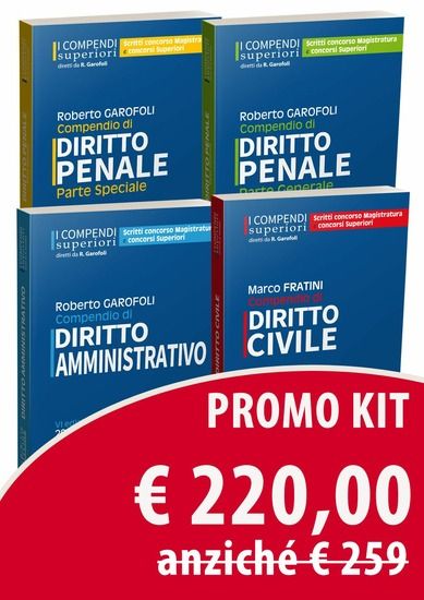 Immagine di KIT 4 COMPENDI SUPERIORI. CIVILE-PENALE GENERALE-PENALE SPECIALE-AMMINISTRATIVO