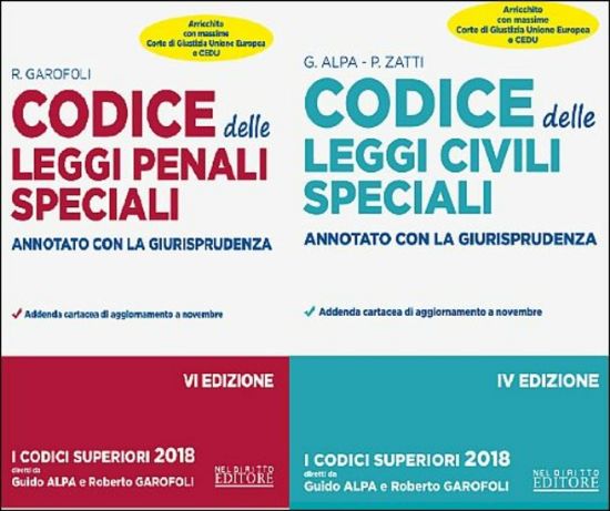 Immagine di CODICE DELLE LEGGI CIVILI SPECIALI-CODICE DELLE LEGGI PENALI SPECIALI. ANNOTATI CON LA GIURISPRU...