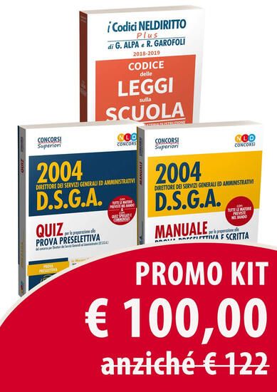 Immagine di KIT CONCORSO DSGA: MANUALE PER LA PROVA PRESELETTIVA E PROVA SCRITTA-QUIZ PER LA PREPARAZIONE AL...