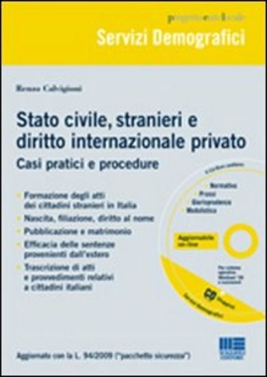 Immagine di STATO CIVILE, STRANIERI E DIRITTO INTERNAZIONALE PRIVATO. CON CD-ROM