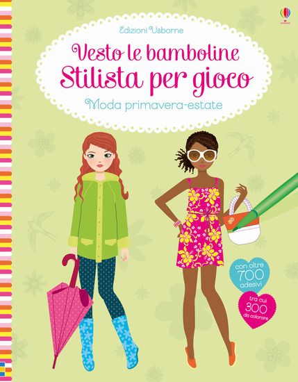 Immagine di MODA PRIMAVERA-ESTATE. VESTO LE BAMBOLINE. CON ADESIVI. EDIZ. A COLORI