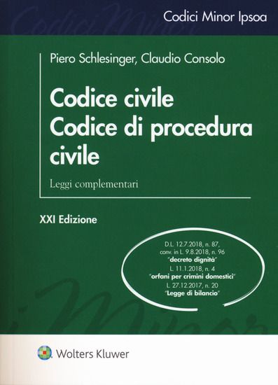 Immagine di CODICE CIVILE. CODICE DI PROCEDURA CIVILE. LEGGI COMPLEMENTARI