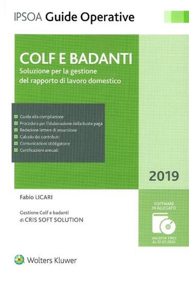 Immagine di COLF E BADANTI 2019. SOLUZIONE PER LA GESTIONE DEL RAPPORTO DI LAVORO DOMESTICO