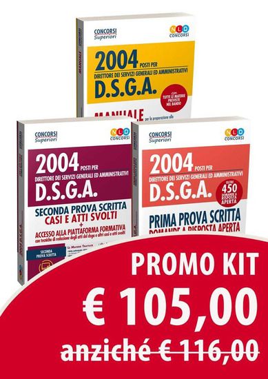 Immagine di KIT CONCORSO DSGA: MANUALE PER LA PRIMA PROVA SCRITTA-MANUALE PER LA SECONDA PROVA SCRITTA-MANUA...