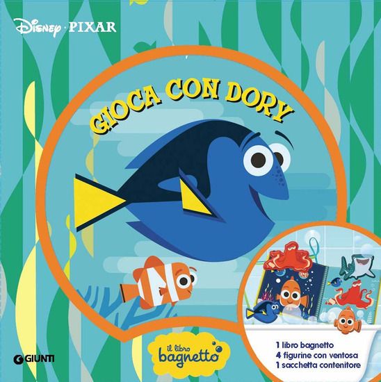 Immagine di GIOCA CON DORY. IL LIBRO BAGNETTO. EDIZ. A COLORI. CON BORSETTA A RETE. CON 4 FIGURINE CON VENTOSA