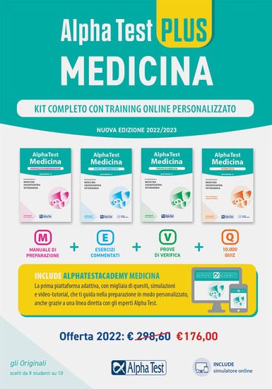 Immagine di ALPHA TEST PLUS. MEDICINA. KIT COMPLETO DI PREPARAZIONE CON TRAINING ONLINE PERSONALIZZATO. CON ...