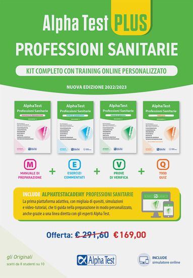 Immagine di ALPHA TEST PLUS. PROFESSIONI SANITARIE. KIT COMPLETO DI PREPARAZIONE CON TRAINING ONLINE PERSONA...