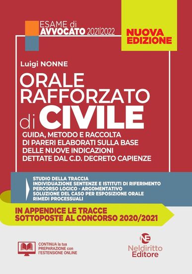 Immagine di ORALE RAFFORZATO DIRITTO CIVILE. ESAME DI AVVOCATO 2021/2022.