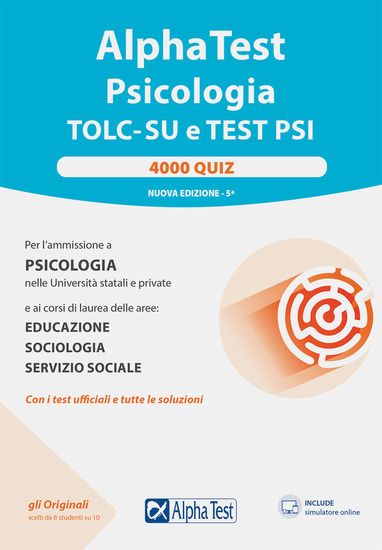 Immagine di ALPHA TEST. PSICOLOGIA. TOLC. 4000 QUIZ