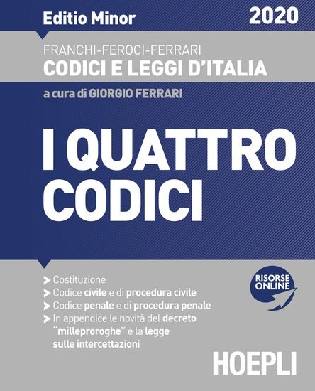 Immagine di QUATTRO CODICI 2020. EDIZ. MINORE (I)