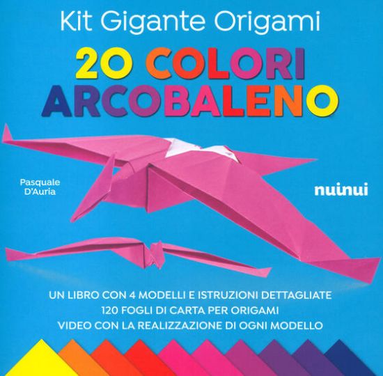 Immagine di KIT GIGANTE ORIGAMI. 20 COLORI ARCOBALENO . CON CARTA DA ORIGAMI