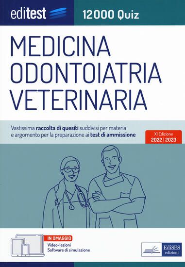 Immagine di TEST AMMISSIONE MEDICINA, ODONTOIATRIA, VETERINARIA 2022: RACCOLTA DI 12.000 QUIZ. CON SOFTWARE ...