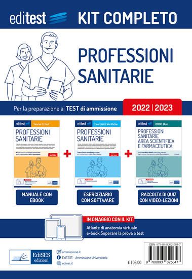 Immagine di KIT COMPLETO TEST PROFESSIONI SANITARIE 2022: MANUALE DI TEORIA E TEST-TEST AMMISSIONE PROFESSIO...