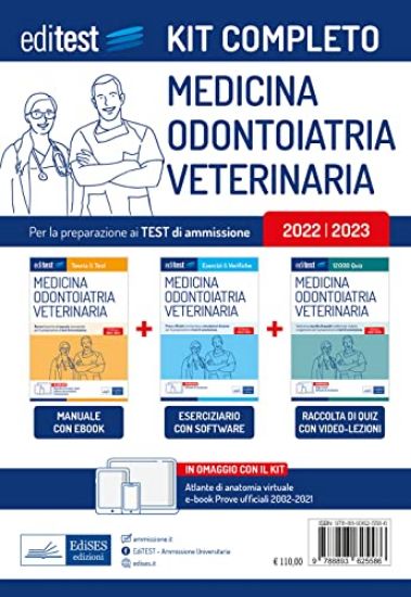 Immagine di KIT COMPLETO TEST MEDICINA, ODONTOIATRIA, VETERINARIA 2022: MANUALE DI TEORIA E TEST-RACCOLTA DI...