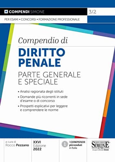 Immagine di COMPENDIO DI DIRITTO PENALE 2022. PARTE GENERALE E SPECIALE