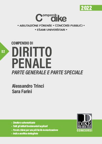 Immagine di COMPENDIO DI DIRITTO PENALE 2022 . PARTE GENERALE E PARTE SPECIALE. MINOR