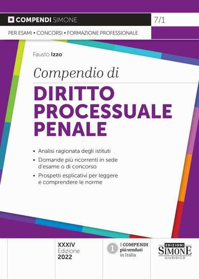 Immagine di COMPENDIO DI DIRITTO PROCESSUALE PENALE 2022