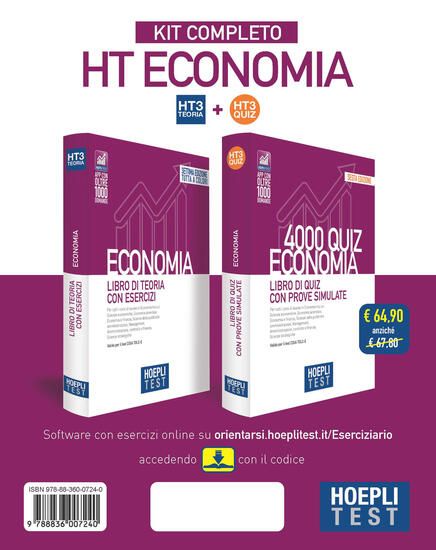 Immagine di HOEPLI TEST. ECONOMIA. KIT COMPLETO: LIBRO DI TEORIA CON ESERCIZI-4000 QUIZ CON PROVE SIMULATE