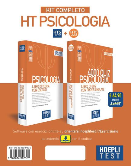 Immagine di HOEPLI TEST. PSICOLOGIA. KIT COMPLETO: LIBRO DI TEORIA CON ESERCIZI-5000 QUIZ CON PROVE SIMULATE...