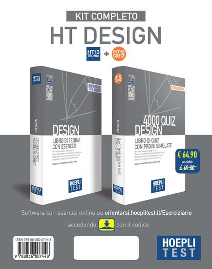 Immagine di HOEPLI TEST. DESIGN. KIT COMPLETO: LIBRO DI TEORIA CON ESERCIZI-5000 QUIZ CON PROVE SIMULATE. CO...