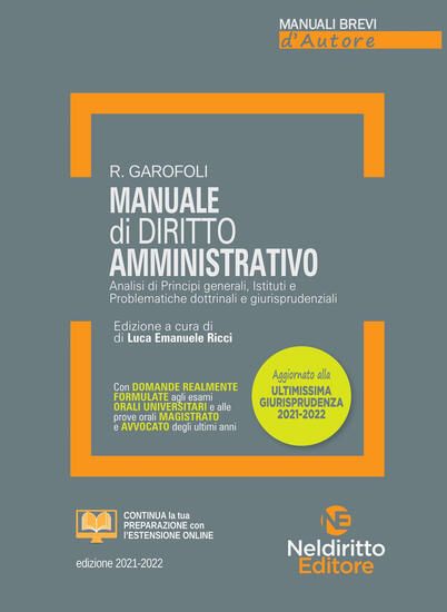 Immagine di MANUALE DI DIRITTO AMMINISTRATIVO - MANUALI BREVI