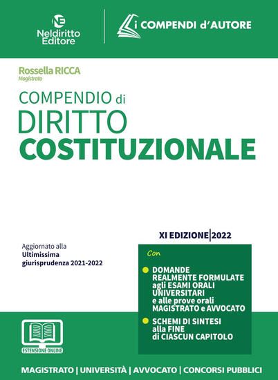 Immagine di COMPENDIO DI DIRITTO COSTITUZIONALE 2022