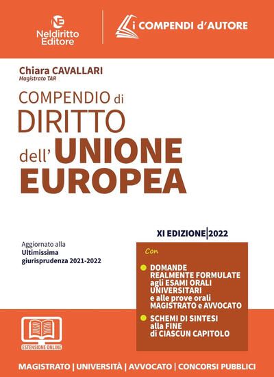 Immagine di COMPENDIO DI DIRITTO DELL`UNIONE EUROPEA 2022