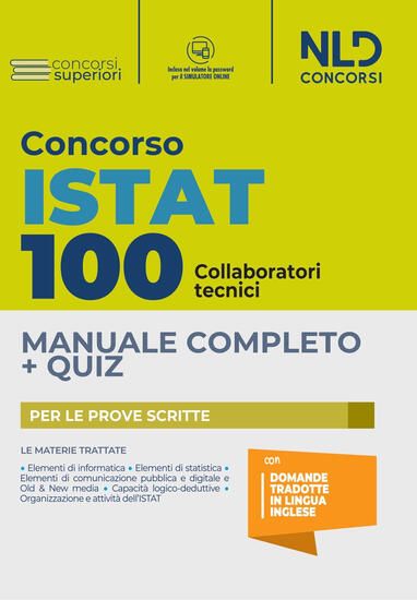 Immagine di CONCORSO 100 POSTI ISTAT: MANUALE COMPLETO + QUIZ PER 100 POSTI DI COLLABORATORI TECNICI