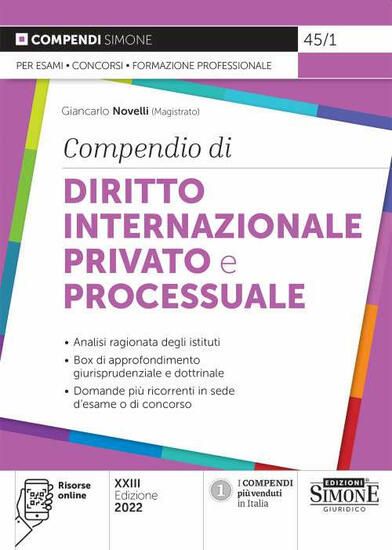 Immagine di COMPENDIO DI DIRITTO INTERNAZIONALE PRIVATO E PROCESSUALE 2022