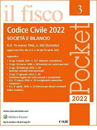 Immagine di CODICE CIVILE. SOCIETA` E BILANCIO 2022