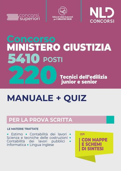 Immagine di 220 TECNICI EDILIZIA JUNIOR E SENIOR MINISTERO GIUSTIZIA 2022.