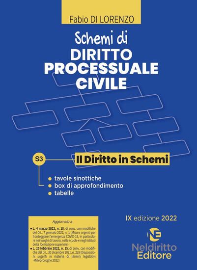 Immagine di SCHEMI DI DIRITTO PROCESSUALE CIVILE 2022