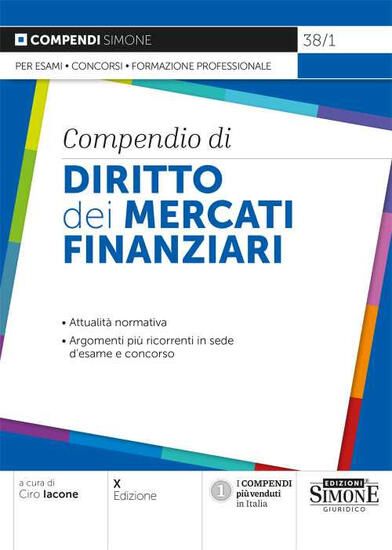 Immagine di COMPENDIO DI DIRITTO DEI MERCATI FINANZIARI 2022