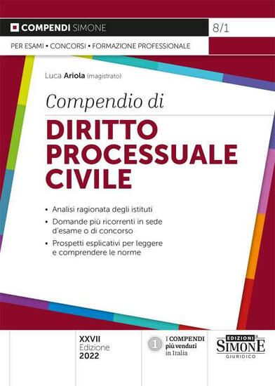 Immagine di COMPENDIO DI DIRITTO PROCESSUALE CIVILE 2022