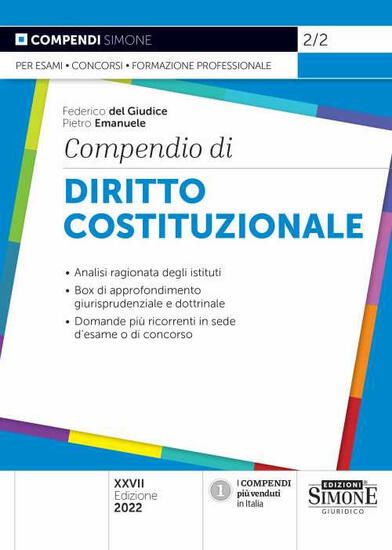 Immagine di COMPENDIO DI DIRITTO COSTITUZIONALE 2022