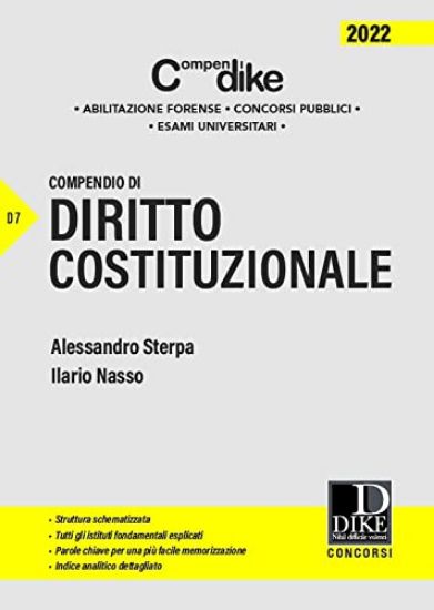 Immagine di COMPENDIO DI DIRITTO COSTITUZIONALE 2022