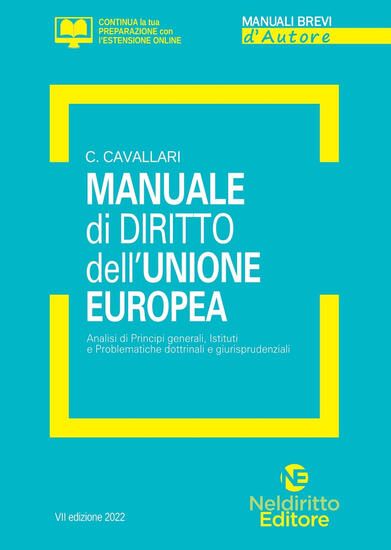 Immagine di MANUALE DI DIRITTO DELL`UNIONE EUROPEA 2022