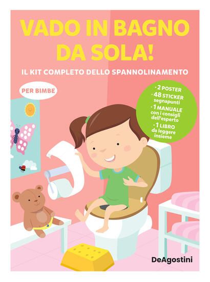 Immagine di VADO IN BAGNO DA SOLA! IL KIT COMPLETO DELLO SPANNOLINAMENTO. CON ADESIVI. EDIZ. A COLORI. CON 2...