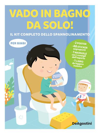 Immagine di VADO IN BAGNO DA SOLO! IL KIT COMPLETO DELLO SPANNOLINAMENTO. CON ADESIVI. EDIZ. A COLORI. CON 2...