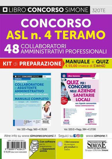 Immagine di CONCORSO ASL N. 4 TERAMO. 48 COLLABORATORI AMMINISTRATIVI PROFESSIONALI. KIT DI PREPARAZIONE. MA...