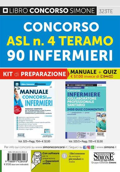 Immagine di CONCORSO ASL N. 4 TERAMO. 90 INFERMIERI. KIT DI PREPARAZIONE. MANUALE + QUIZ. CON ESPANSIONI ONL...