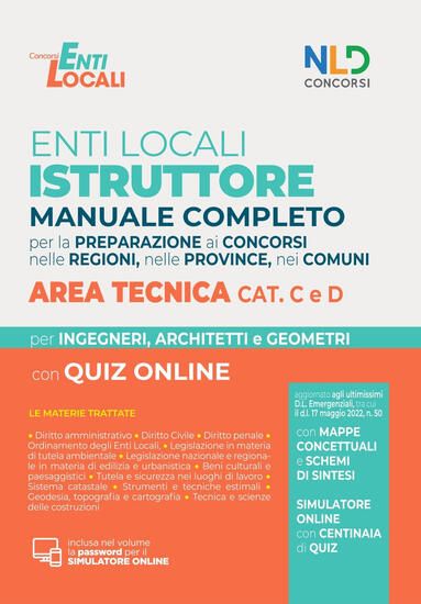 Immagine di ISTRUTTORE ENTI LOCALI MANUALE COMPLETO AREA TECNICA CAT. C  D