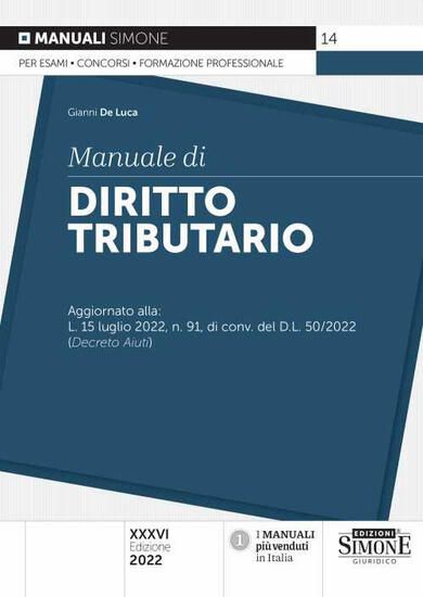 Immagine di MANUALE DI DIRITTO TRIBUTARIO 2022