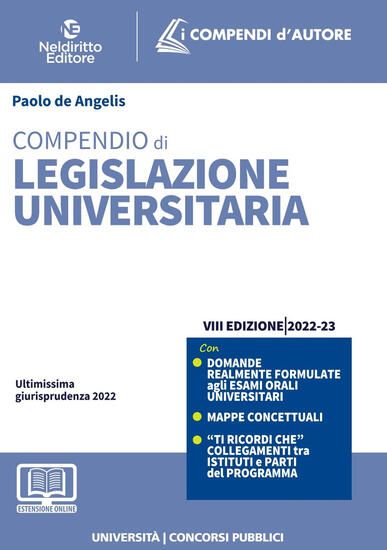 Immagine di COMPENDIO DI LEGISLAZIONE UNIVERSITARIA 2022. CON ESPANSIONE ONLINE