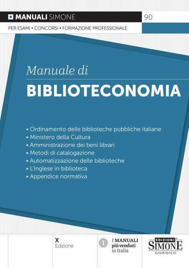 Immagine di MANUALE DI BIBLIOTECONOMIA