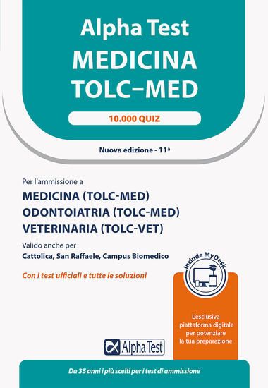 Immagine di ALPHA TEST. MEDICINA. TOLC-MED. 10.000 QUIZ. EDIZ. MYDESK. CON ESPANSIONE ONLINE